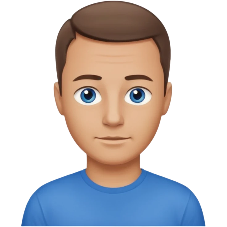 dad with very short shaved brown hair and blue eyes emoji emoji
