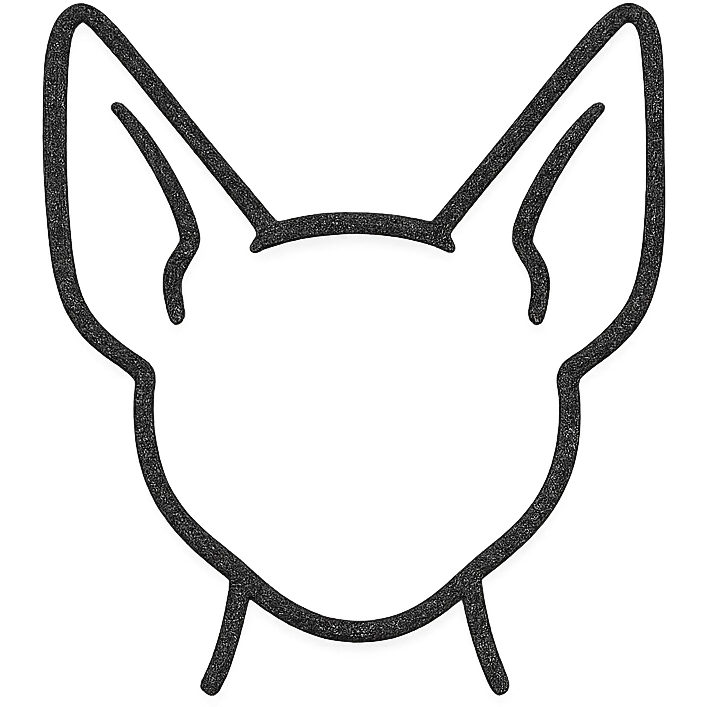 minimalist vector icon of a sphinx cat face inspired by Beerus and Mew, cartoon style, single color, no facial features, modern, sleek, suitable for app icon emoji