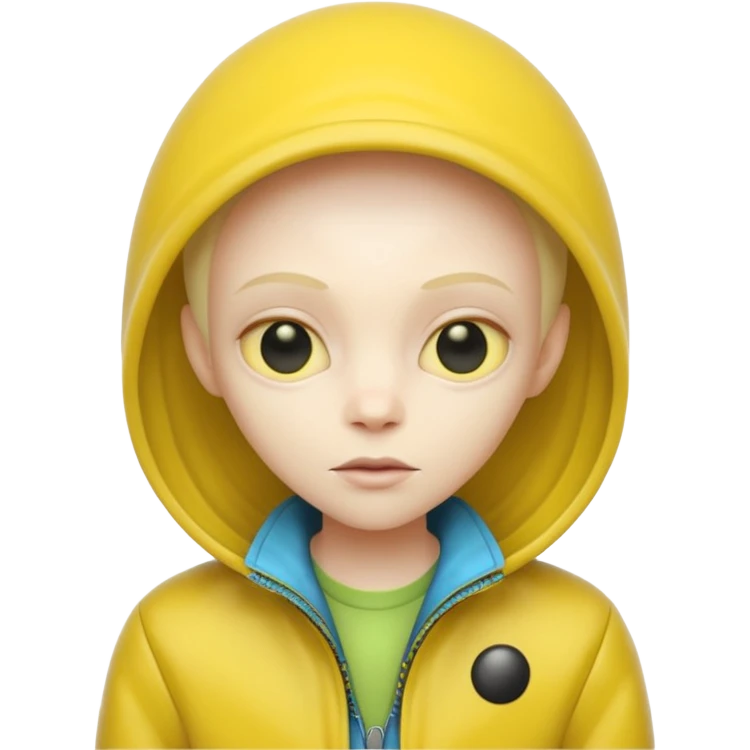 Alien with yellow jacket, Half body. emoji