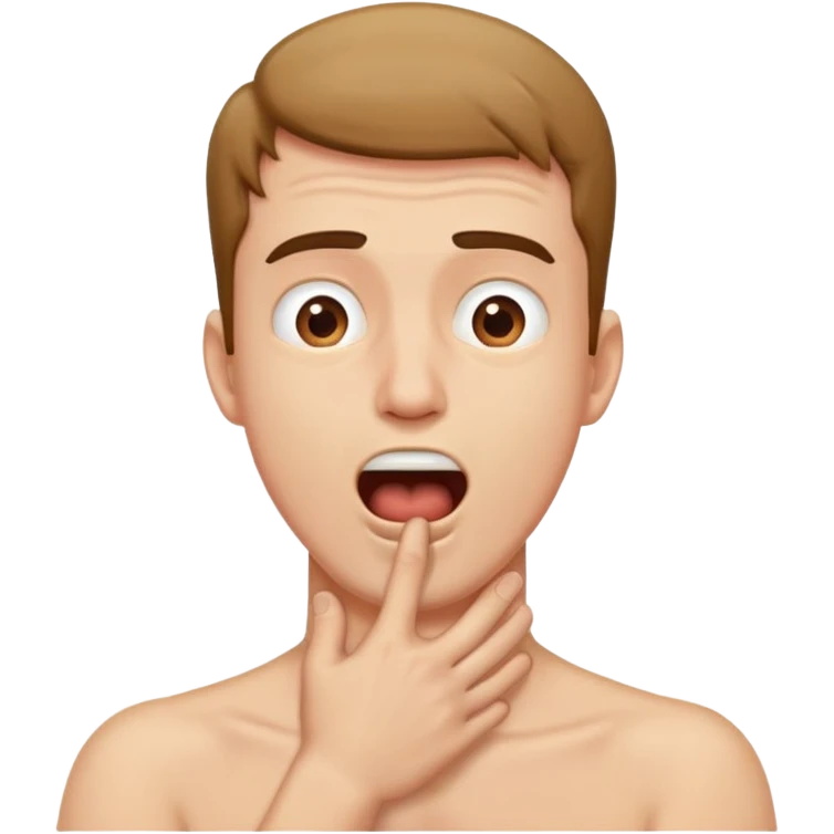 guy with hands on his neck mouth open emoji