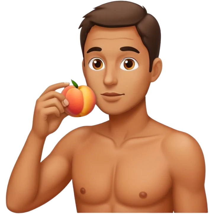 Man Eating peach emoji