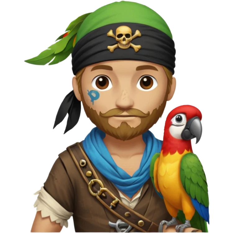 pirate and parrot emoji
