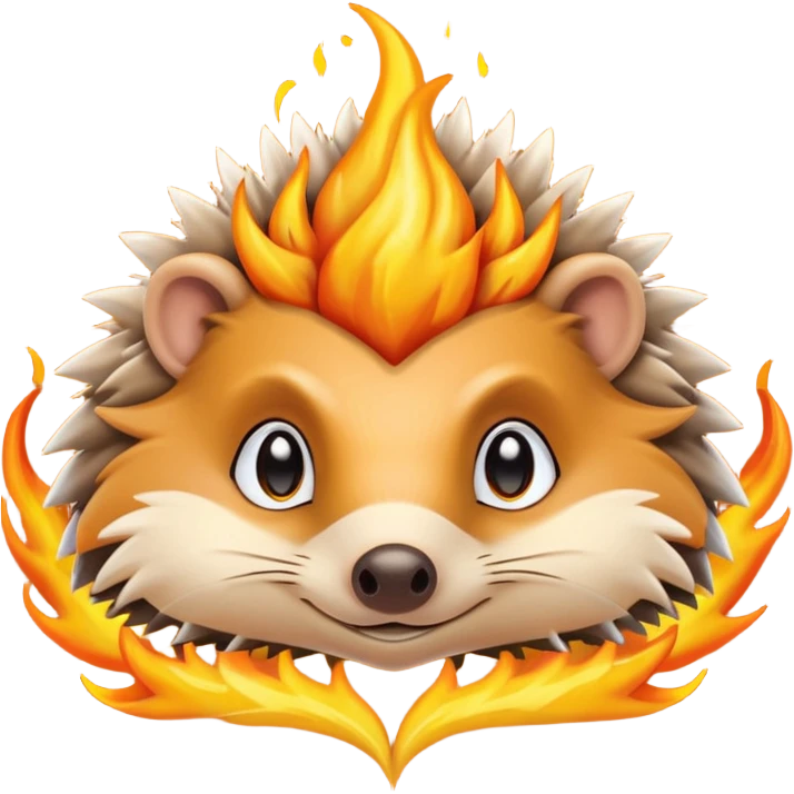 fire bender hedgehog  emoji