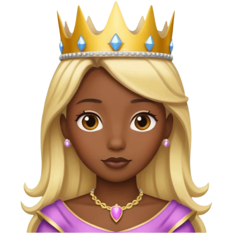 blonde haired princesse dark face emoji