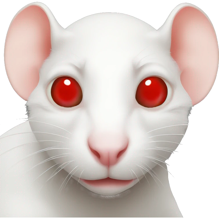 Albino rat red eyes, black ninja costume emoji