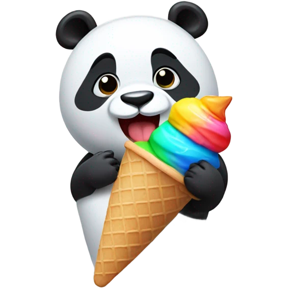Panda with ice cream emoji