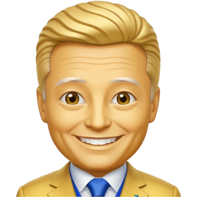 president of ukraine is gold, his skin made from gold emoji