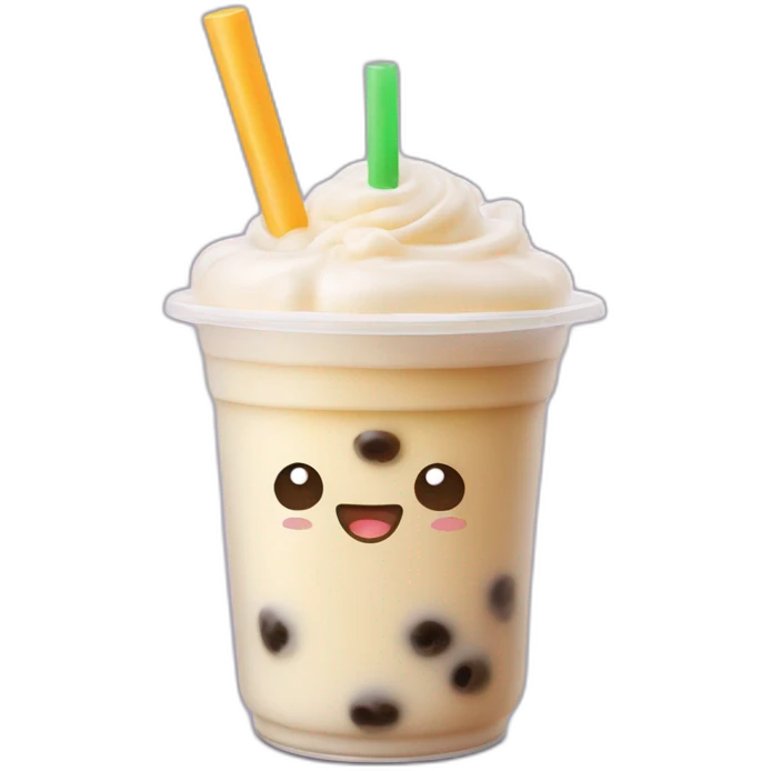 bubble tea with creme cheese on top emoji
