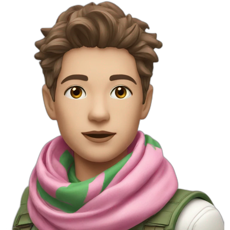 foulard scout vert et rose emoji