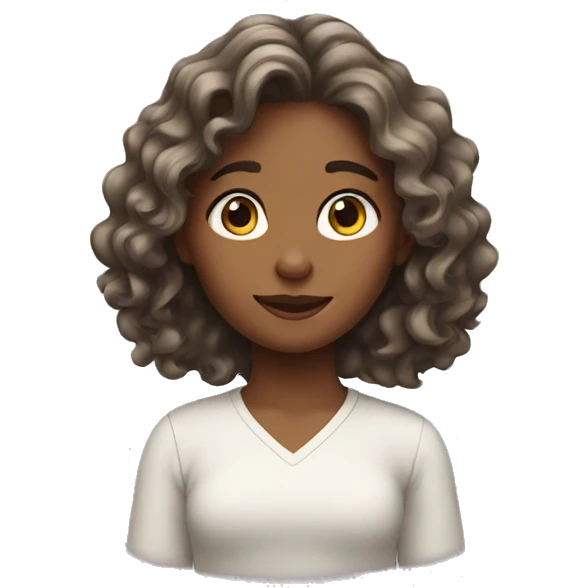 girl with wavy hair  emoji