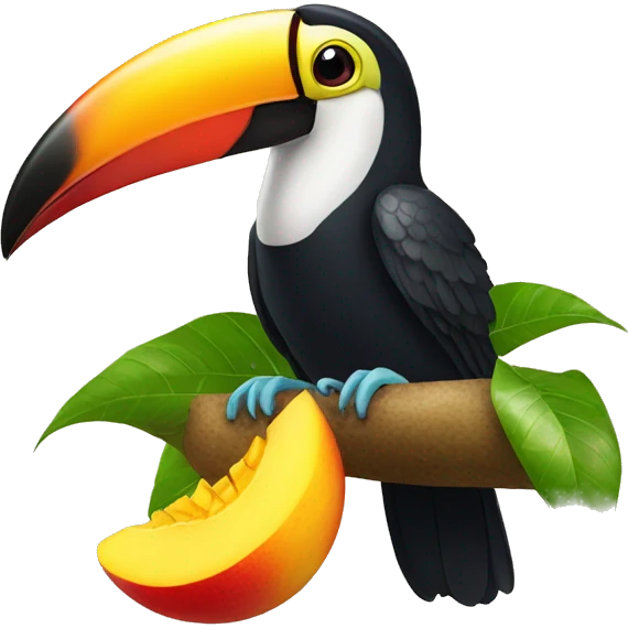 toucan eating mango emoji