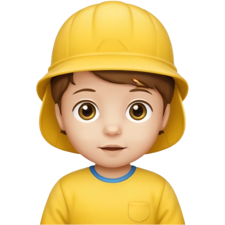 brown hair baby with yellow jersey and hat emoji