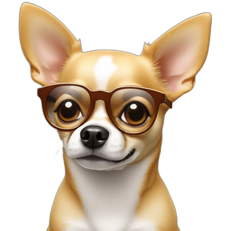 Perro chihuahua con lentes emoji