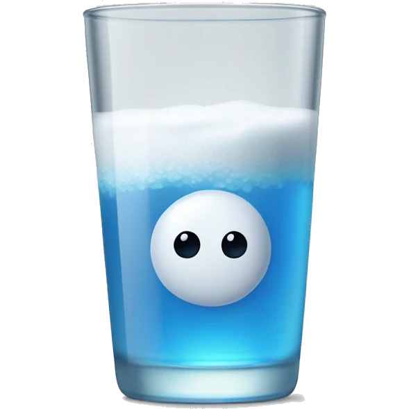 realistic glass of alka seltzer (no face)  with 2 tablets on the side  emoji
