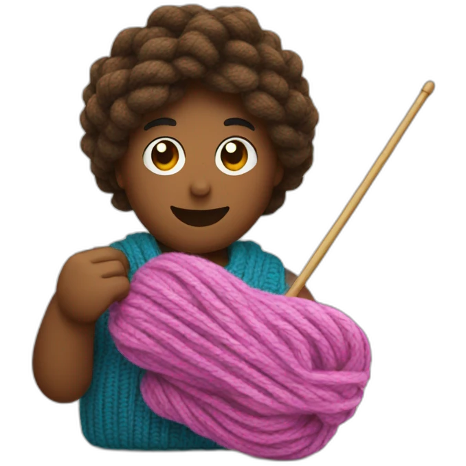 Knitting with knitting needles and yarn emoji