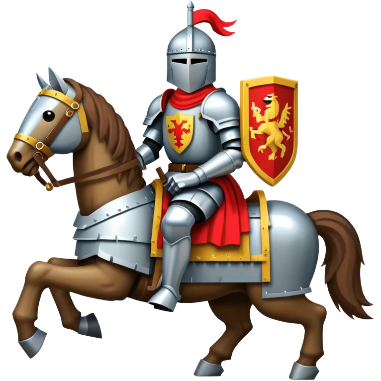 retro 8-bit knight on armored warhorse emoji