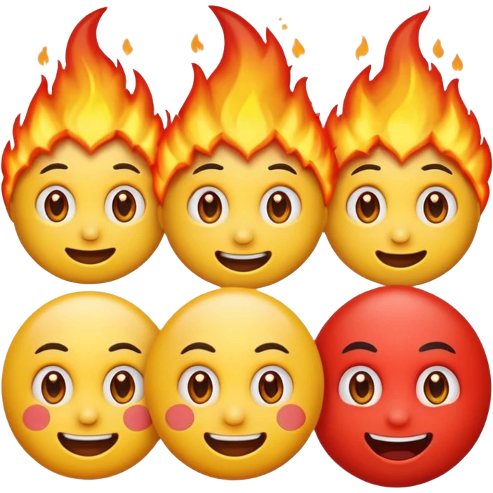 happy emoji + hot emoji + zany face + unamused emoji