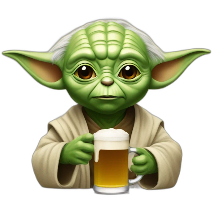 Yoda drink beer emoji