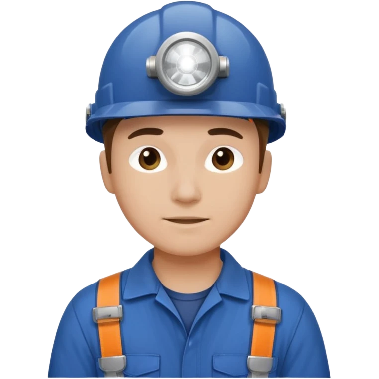 Technician + headlamp + blue jumpsuit, Repair Crew. emoji