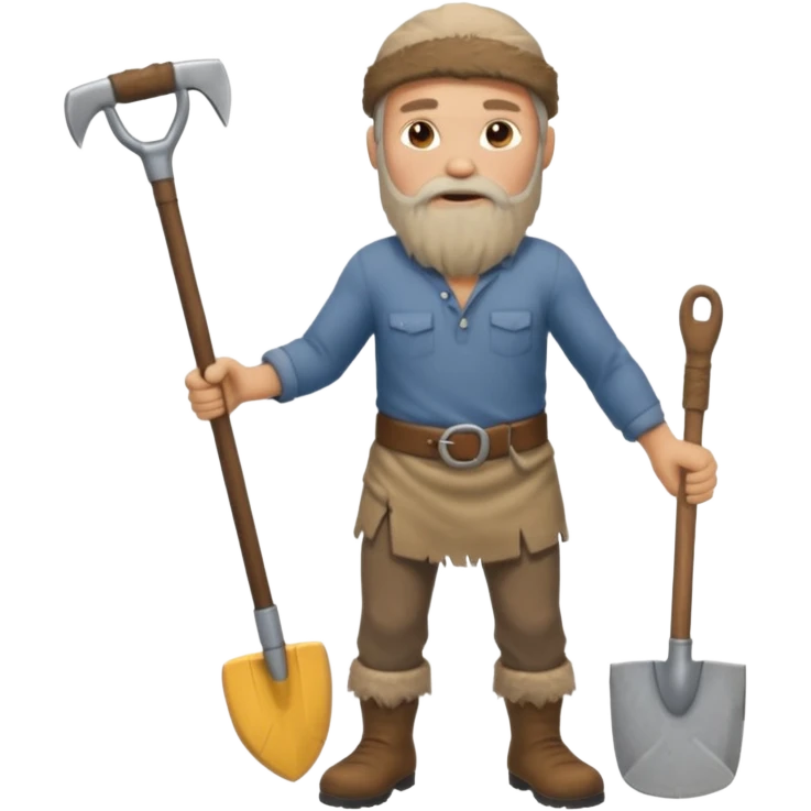 Stone age man  with Hoe Tool emoji