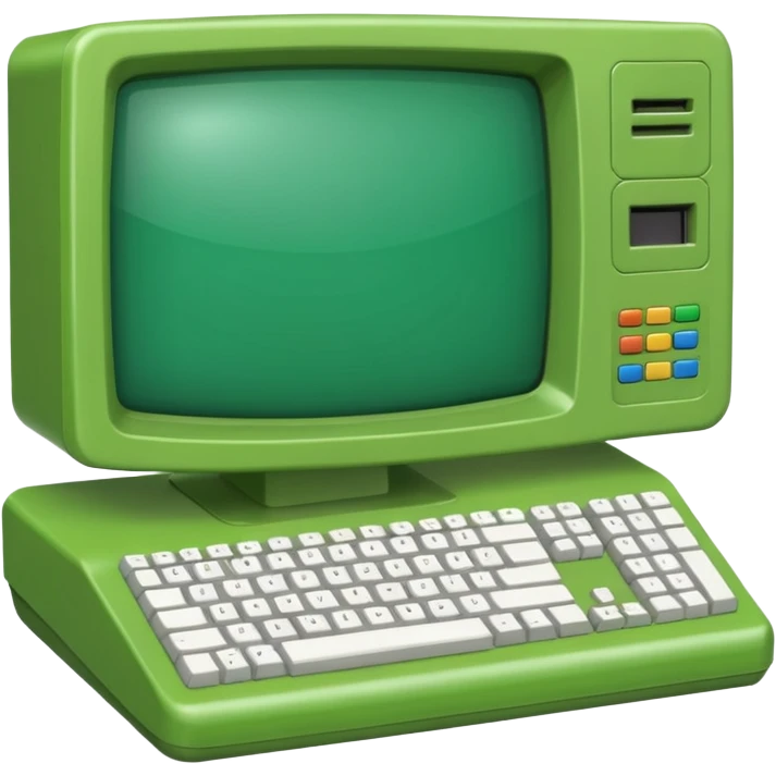 green 90s computer emoji