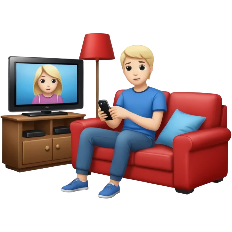 person watching a movie on the TV in their living room emoji