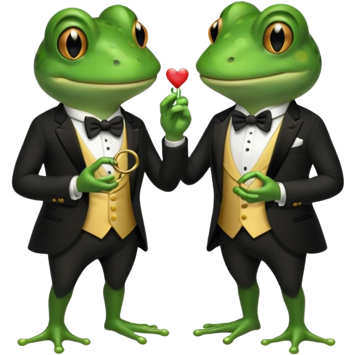 two frogs getting married emoji