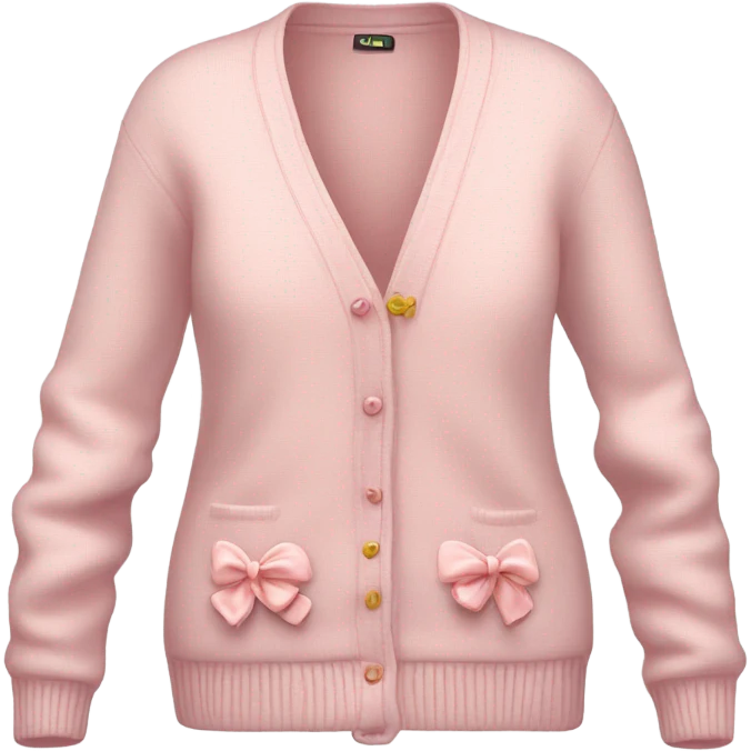 Light pink cardigan with bows emoji
