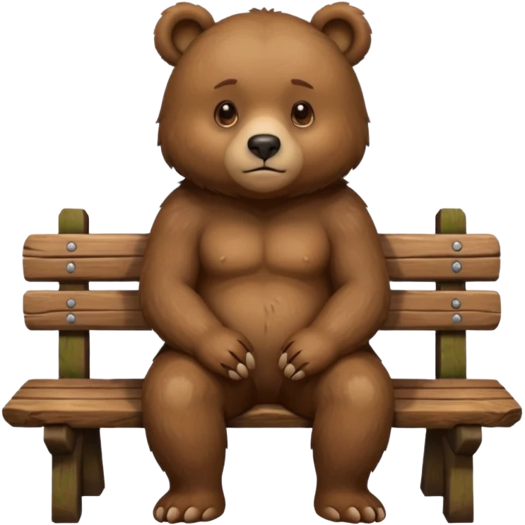 bear sitting on a bench emoji