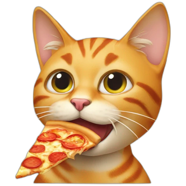 cat eating a pizzza emoji