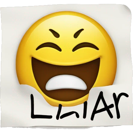 smilie with sign saying liar emoji