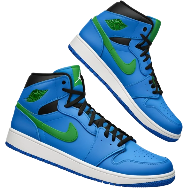 Tênis Nike azul e verde jordan emoji