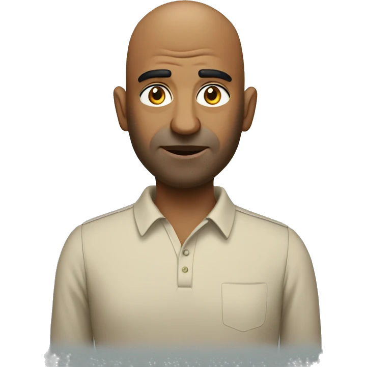 a bald indian man bad at golf emoji