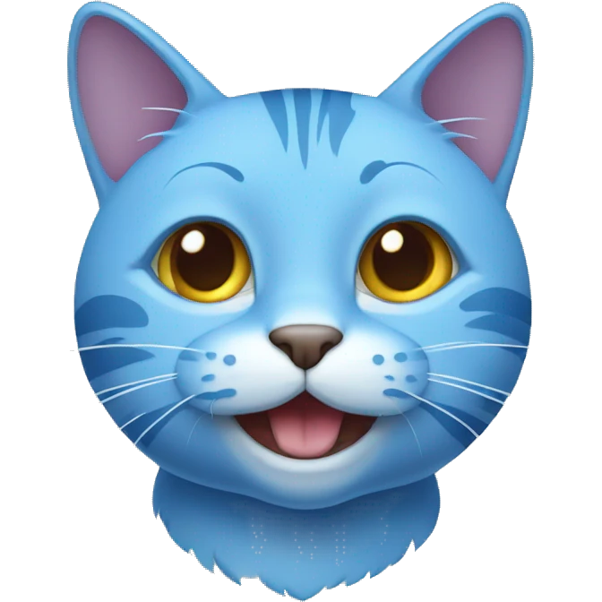 BLUE SMILING CAT E 2D emoji