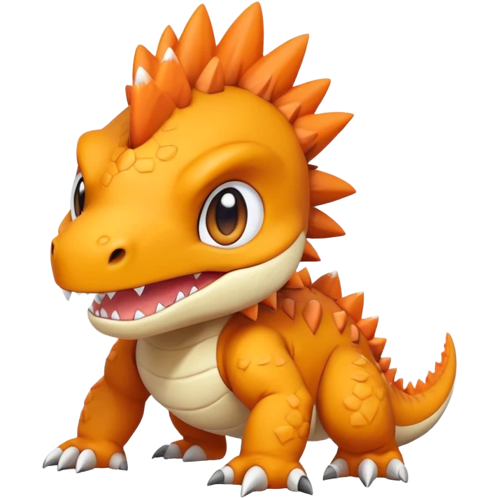 Cute Baby Chibi Agumon-Tyrantrum-Tyrunt-hybrid (full body) emoji