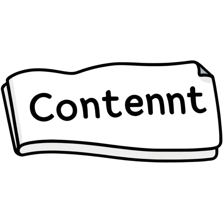 Red Writing of the word Content emoji