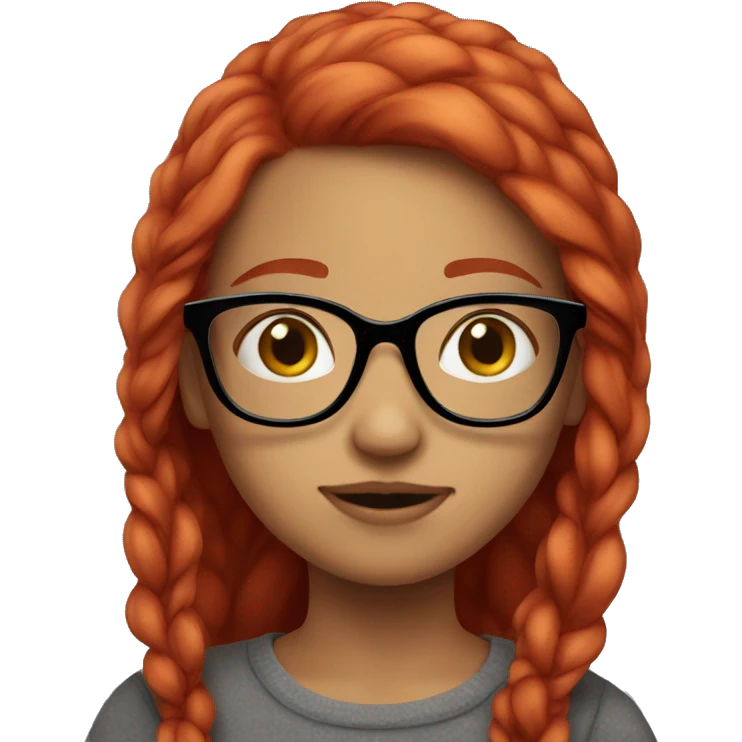 Girl Red hair glasses cute emoji