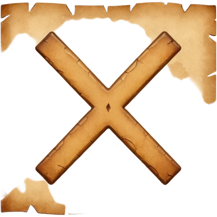 aged parchment map with X mark emoji