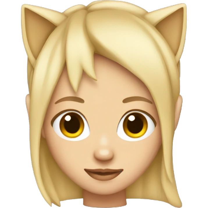 Blonde Girl with cat ear hat on emoji