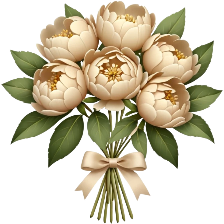 beige peonies bouquet emoji