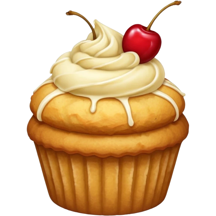 gold vanilla muffin cherry on top emoji