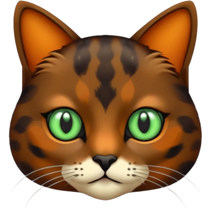 dark tortoiseshell cat pale green eyes emoji