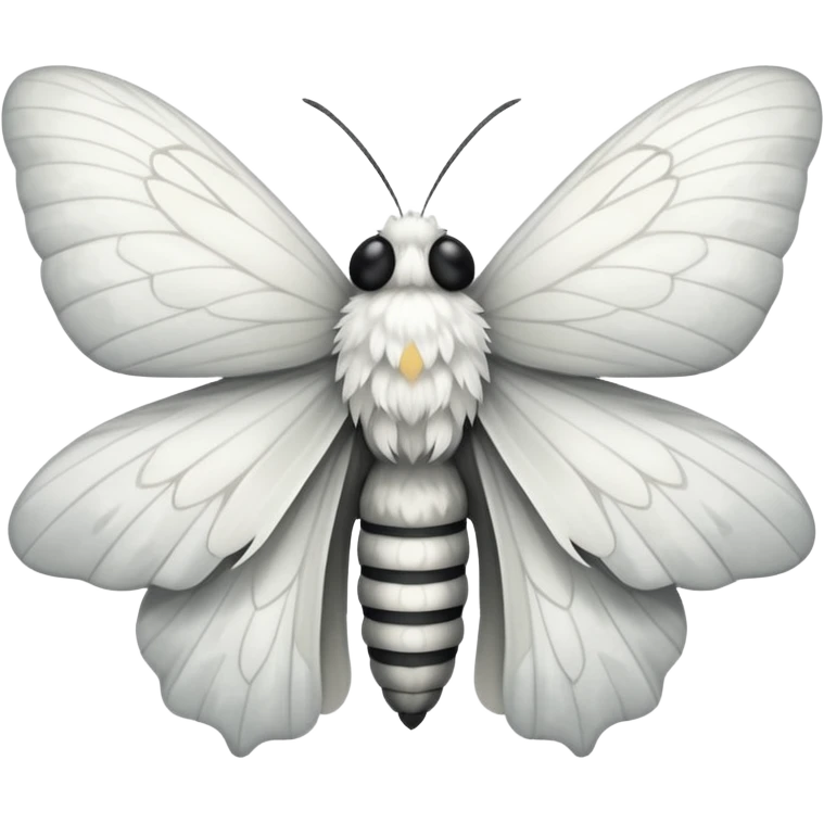 White fluffy moth emoji