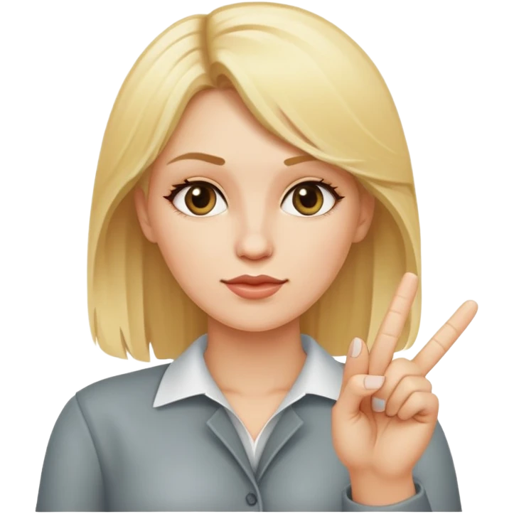 Blonde haired woman having middle finger up emoji