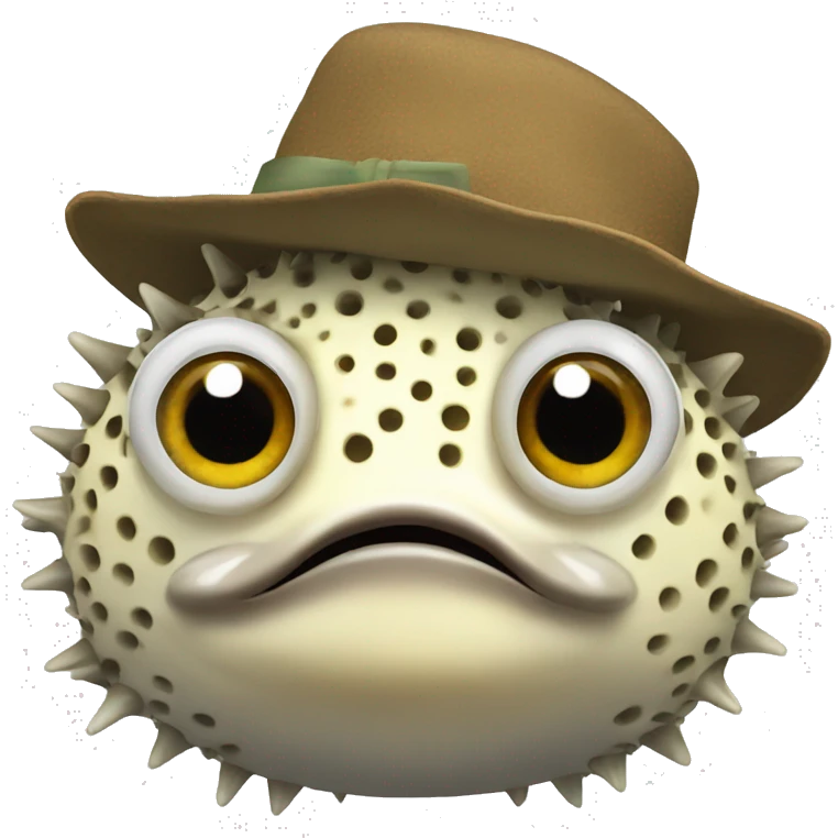 A Pufferfish with sloth hat emoji