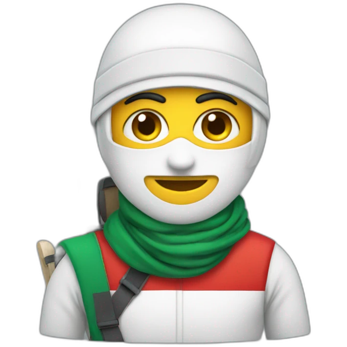 make a skier emoji wearing Palestinian kufiya emoji