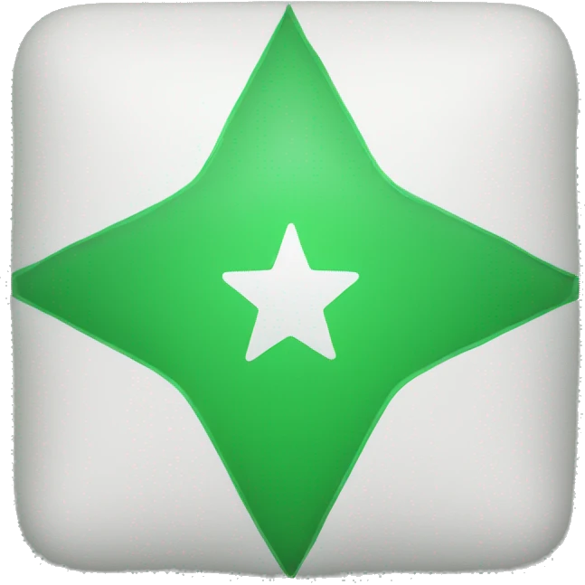 Green square with white star inside emoji