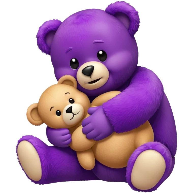 Grimace from McDonald's hugging a teddy bear emoji