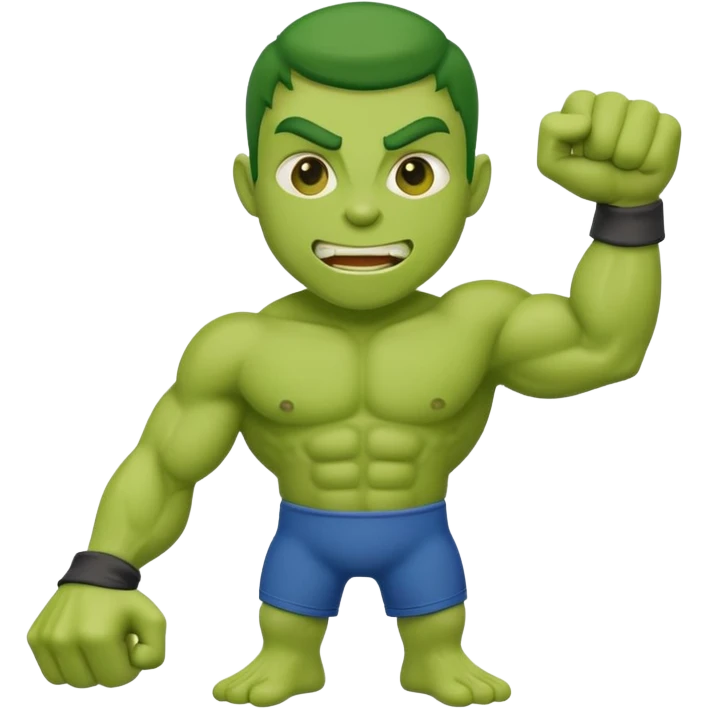 the word GOON with each letter visually rendered as rounded, bold, flexed muscles inspired by the green character's arms and legs, playful and clean style emoji
