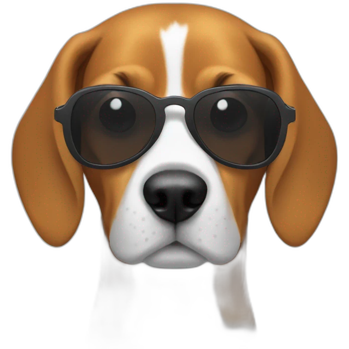 beagle dog in sunglasses emoji